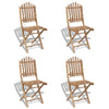 Foldable Outdoor Chairs Bamboo 4 Pcs