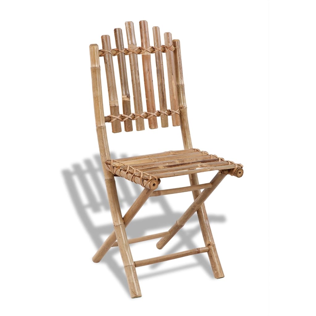 Foldable Outdoor Chairs Bamboo 4 Pcs