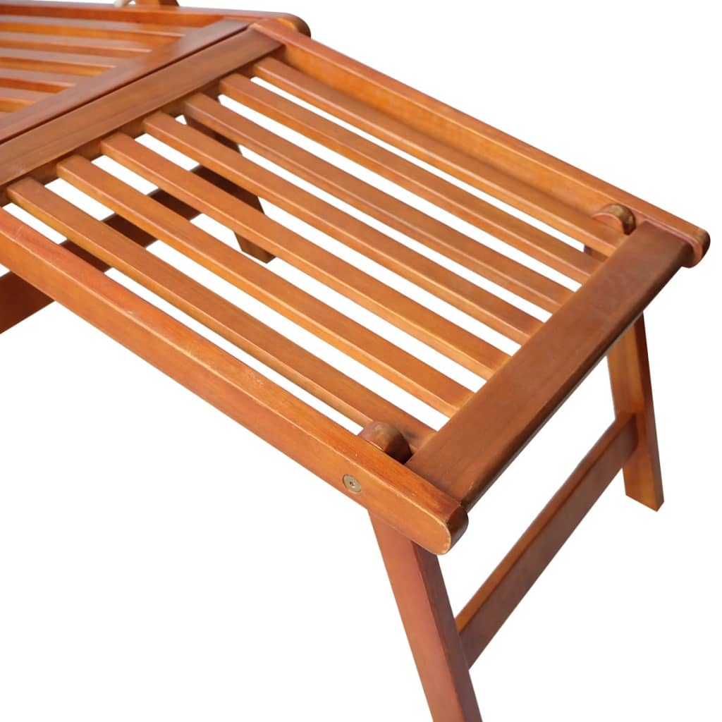 Outdoor Deck Chair With Footrest Solid Acacia Wood