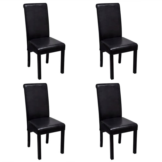 Dining Chair Artificial Leather Black Set Of 4
