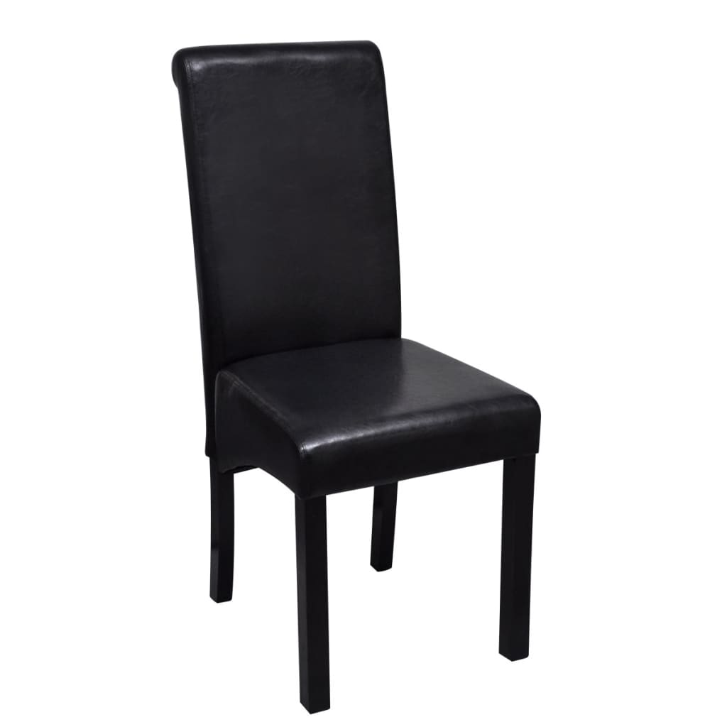 Dining Chair Artificial Leather Black Set Of 4