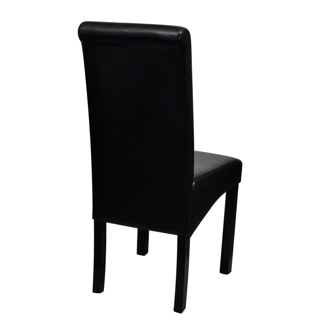 Dining Chair Artificial Leather Black Set Of 4