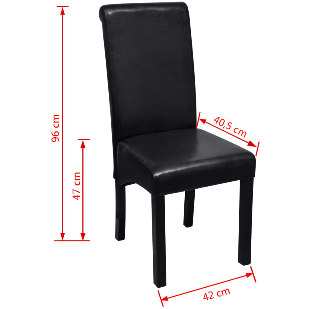 Dining Chair Artificial Leather Black Set Of 4