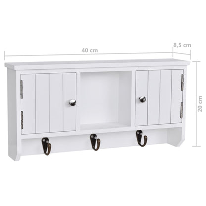 Wall Cabinet For Keys And Jewelery With Doors And Hooks