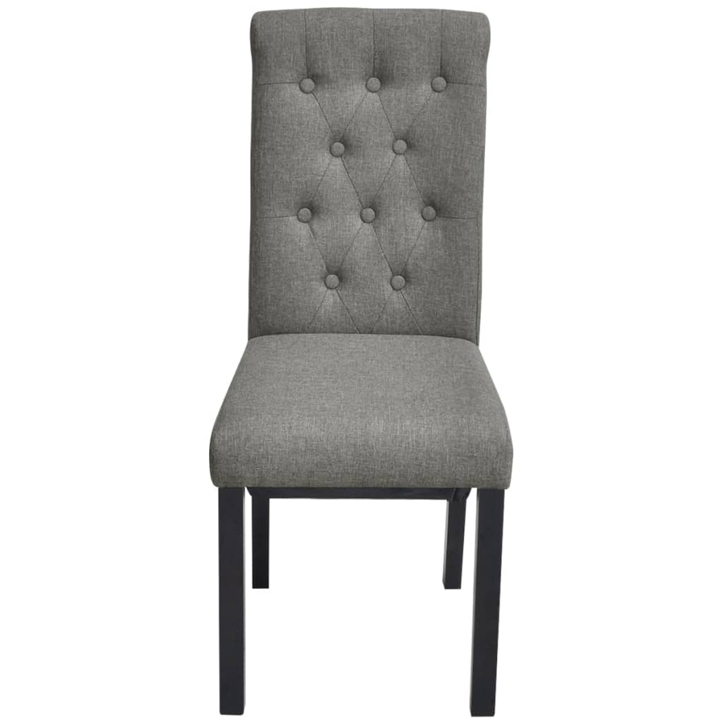 2 Dining Chairs Fabric Upholstery Dark Grey High Back