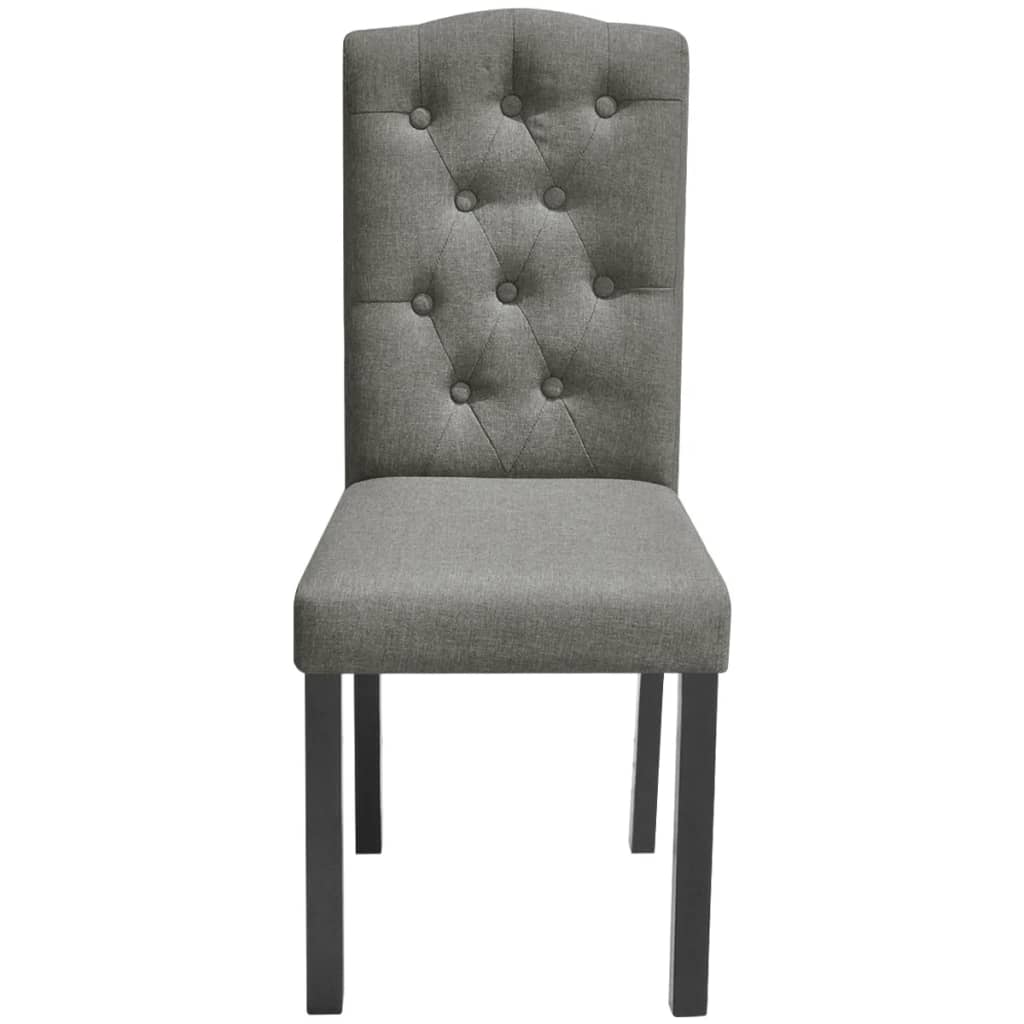 2 Dining Chairs Fabric Upholstery Dark Grey