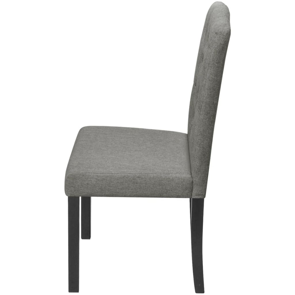 2 Dining Chairs Fabric Upholstery Dark Grey