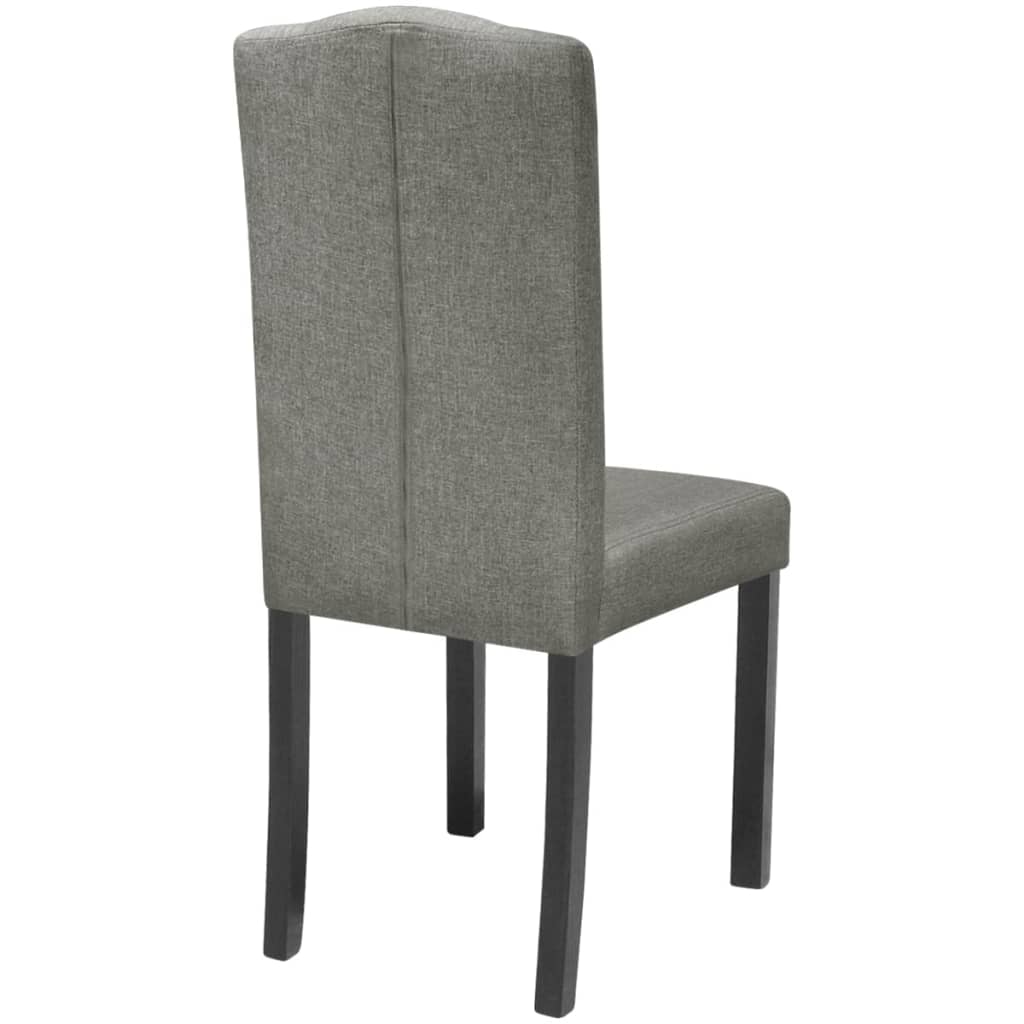 2 Dining Chairs Fabric Upholstery Dark Grey