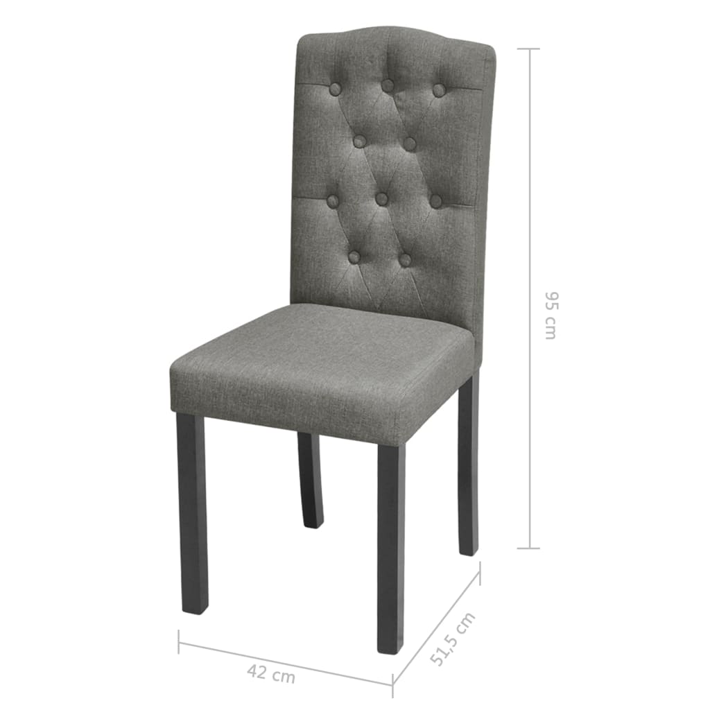 2 Dining Chairs Fabric Upholstery Dark Grey