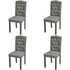 4 Dining Chairs Fabric Upholstery Dark Grey