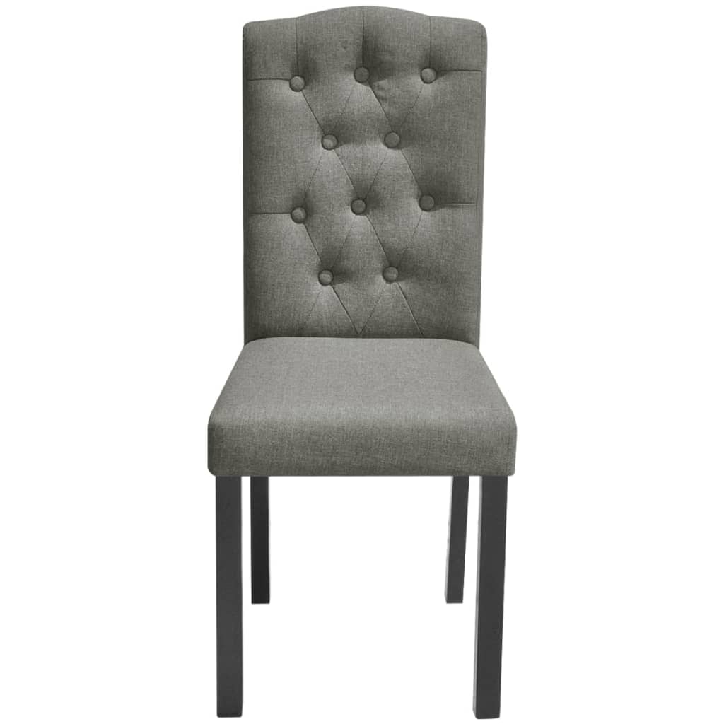 4 Dining Chairs Fabric Upholstery Dark Grey