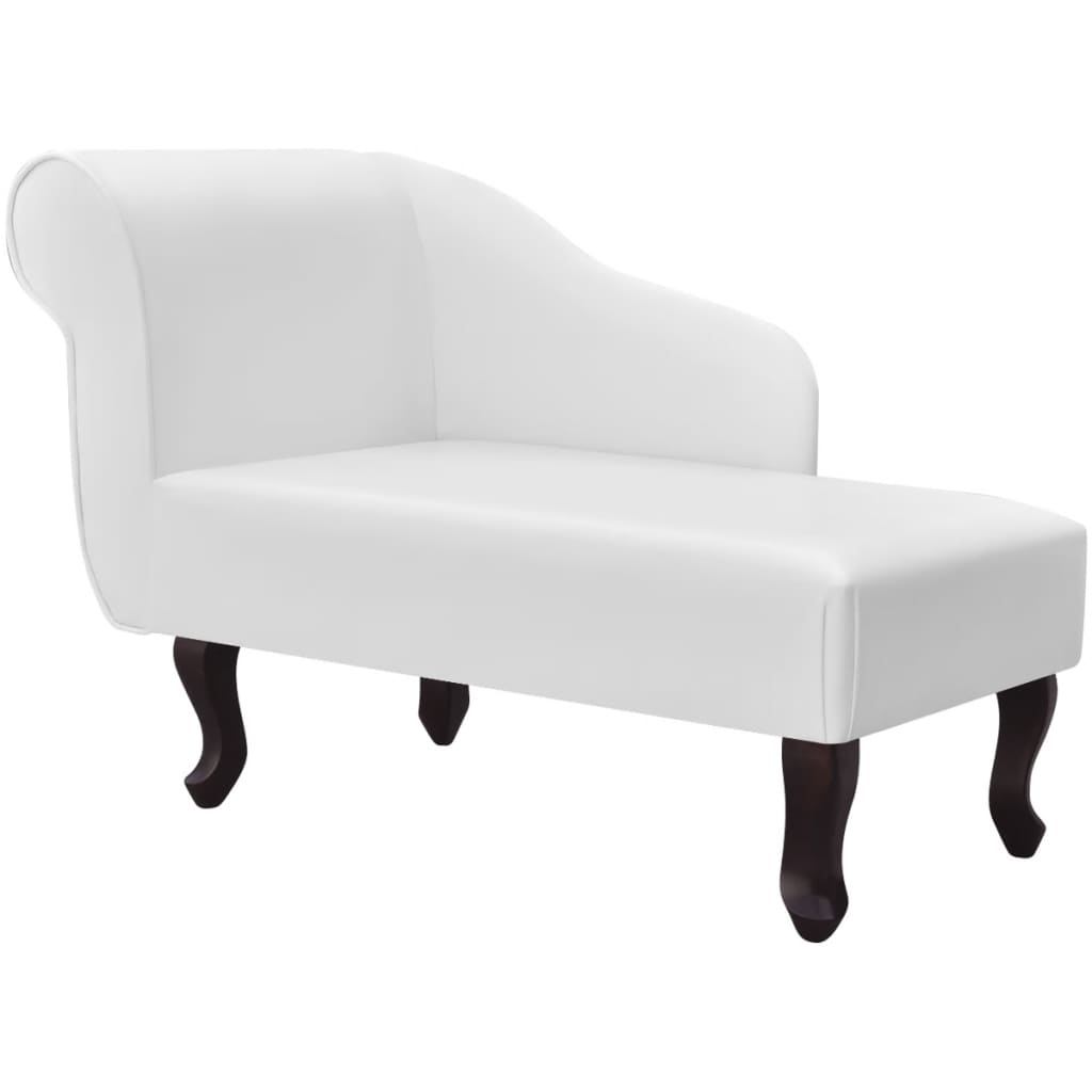 Chaise Longue White Faux Leather