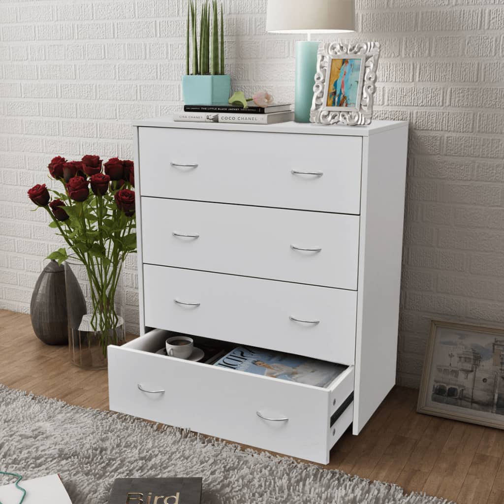 Sideboard With 4 Drawers 60X30.5X71 Cm White