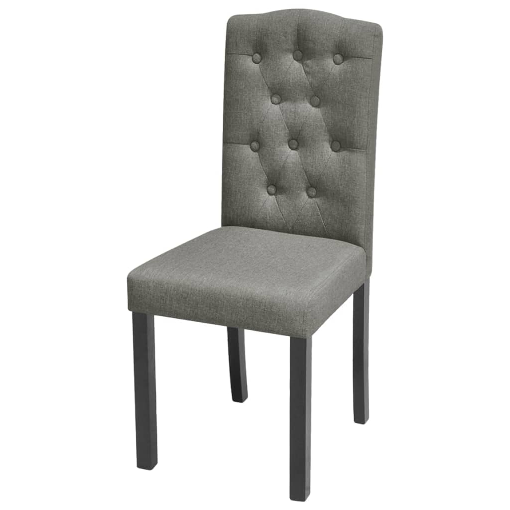 6 Dining Chairs Fabric Upholstery Dark Grey