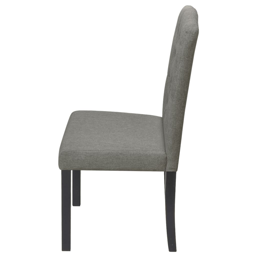 6 Dining Chairs Fabric Upholstery Dark Grey