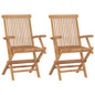 Folding Garden Chairs 2 Pcs Solid Teak Wood