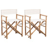 Folding Director's Chair 2 Pcs Bamboo And Canvas