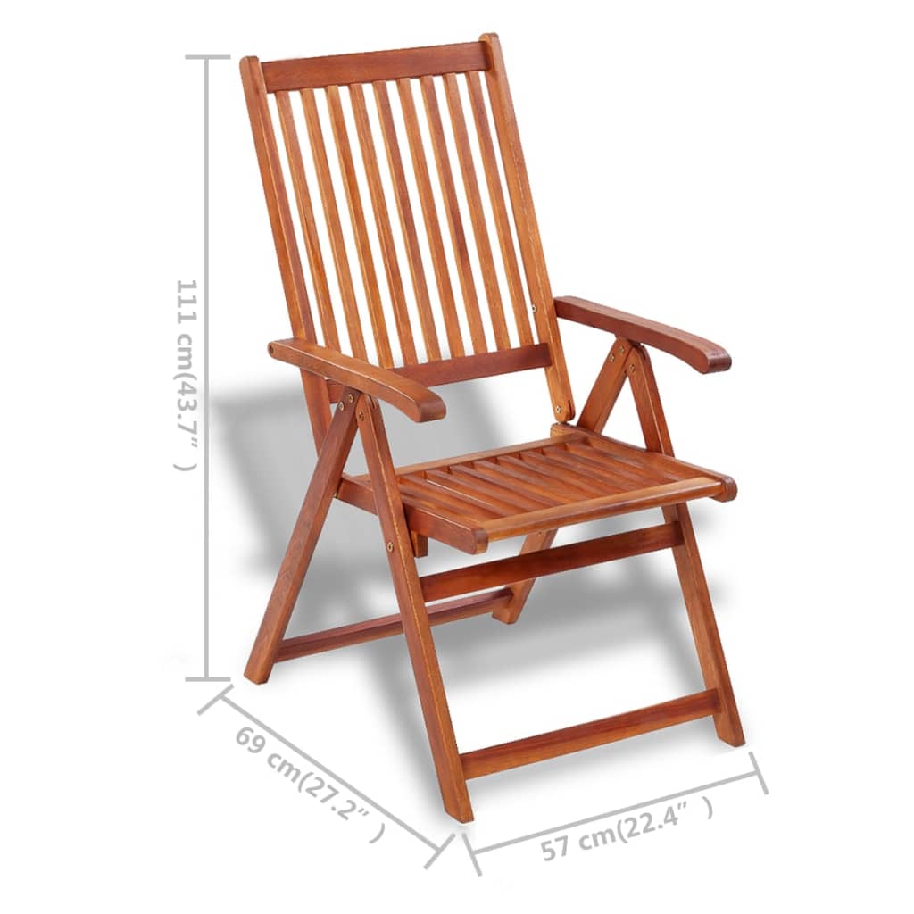 Folding Garden Chairs 2 Pcs Solid Acacia Wood Brown