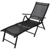 Folding Sun Lounger Aluminium Black