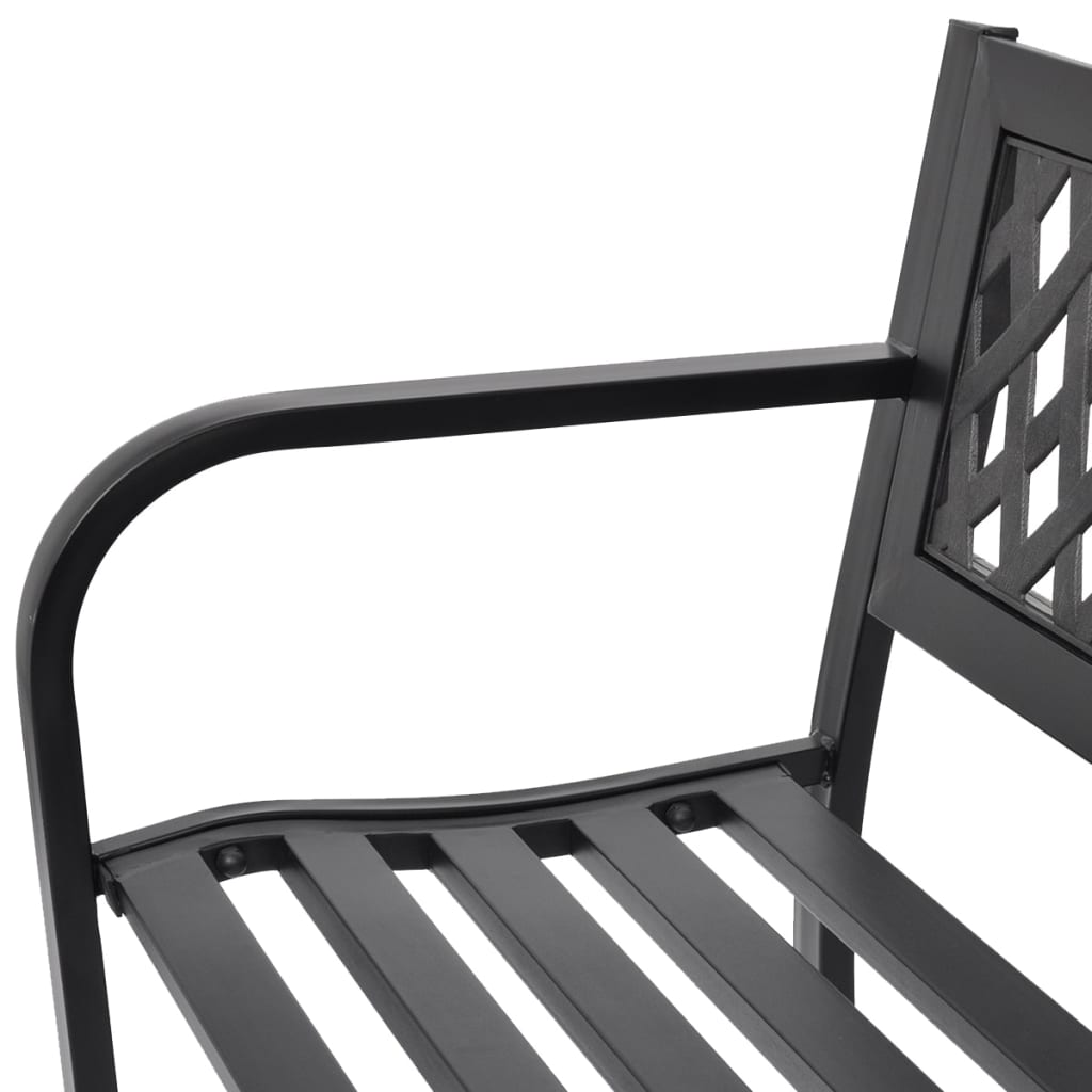 Garden Bench 118 Cm Steel Black