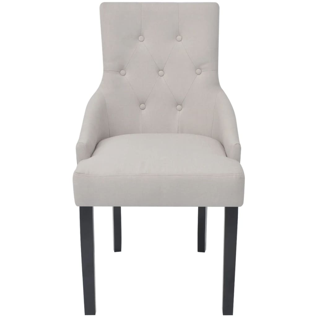 Dining Chairs 4 Pcs Cream Grey Fabric