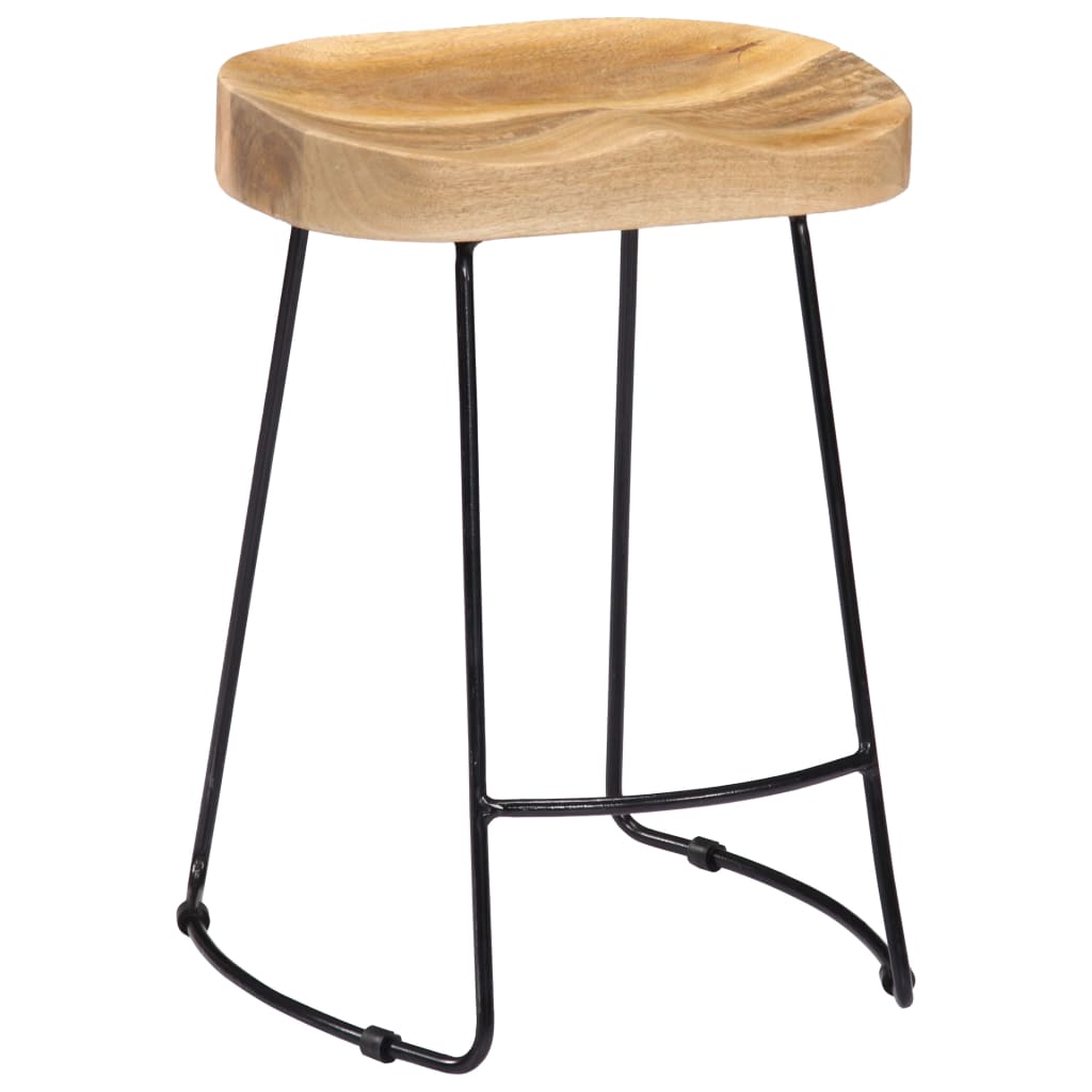 Gavin Bar Stools 2 Pcs Solid Mango Wood