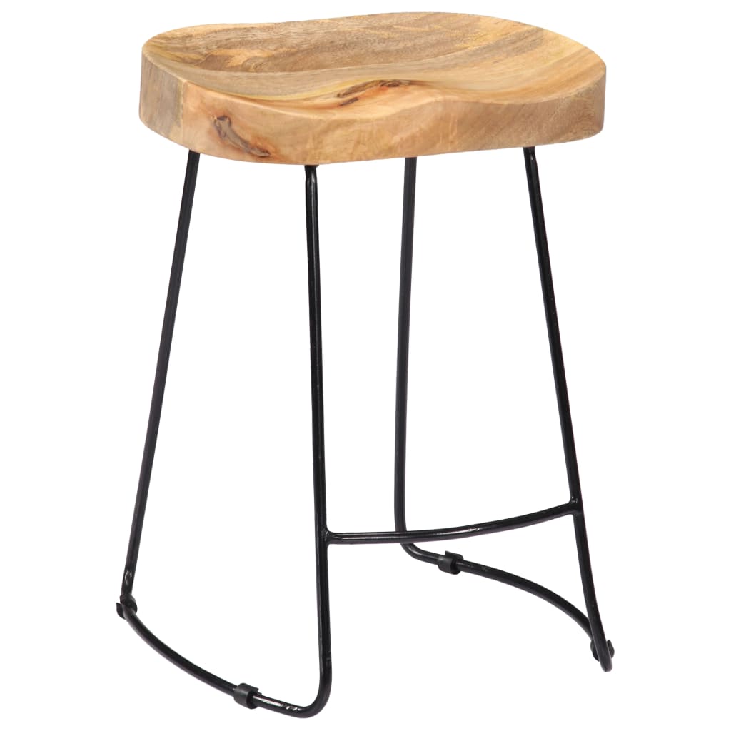 Gavin Bar Stools 2 Pcs Solid Mango Wood