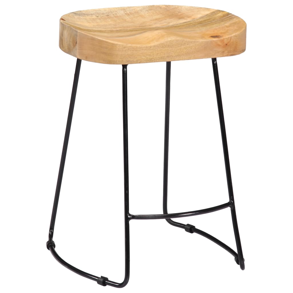 Gavin Bar Stools 2 Pcs Solid Mango Wood