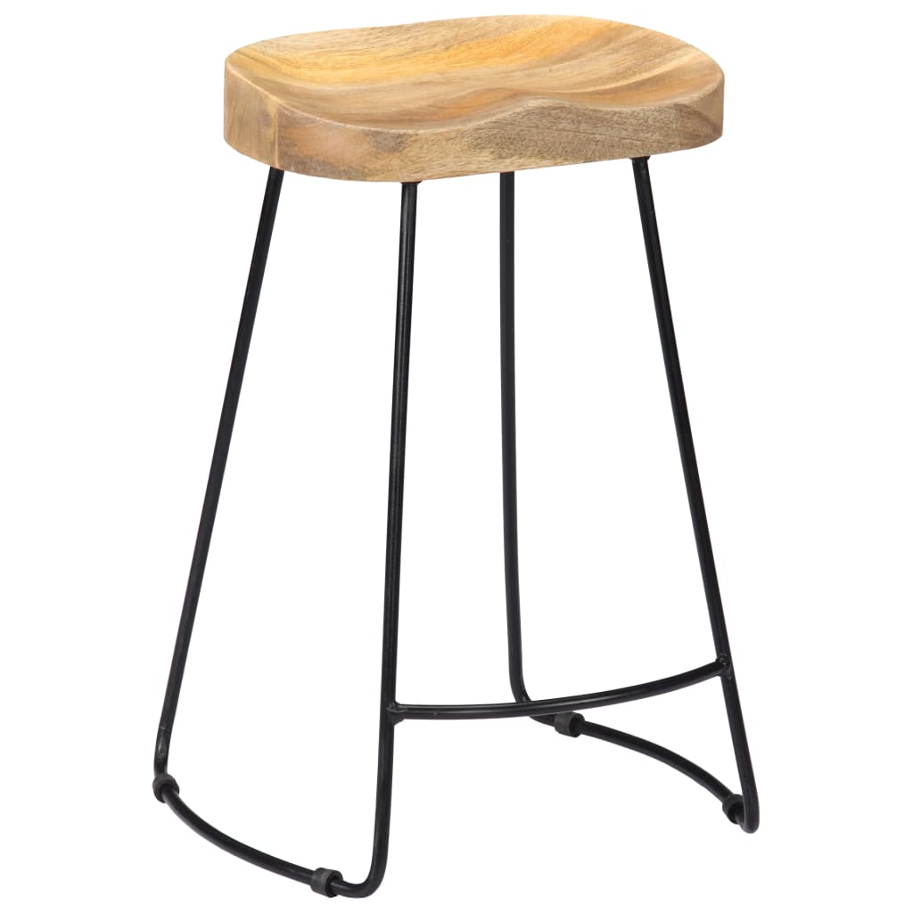 Gavin Bar Stools 2 Pcs Solid Mango Wood