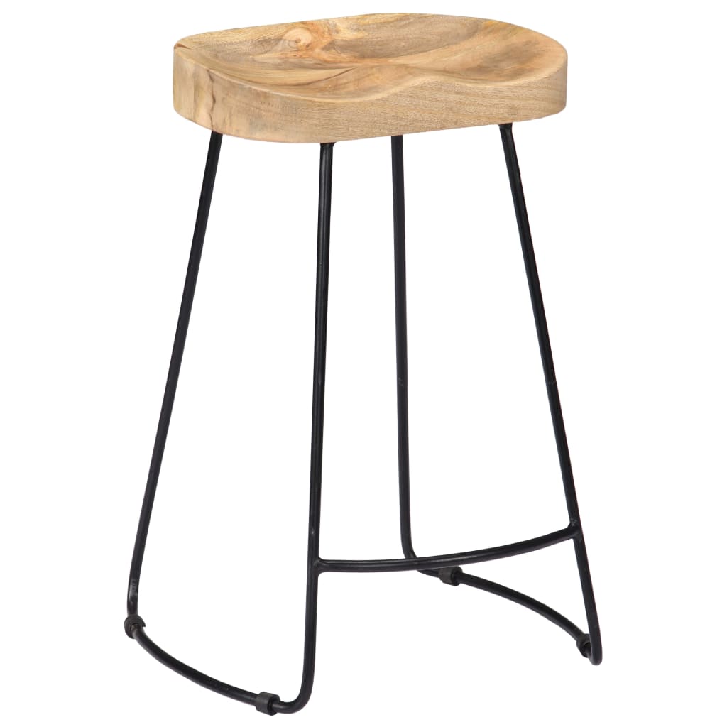 Gavin Bar Stools 2 Pcs Solid Mango Wood