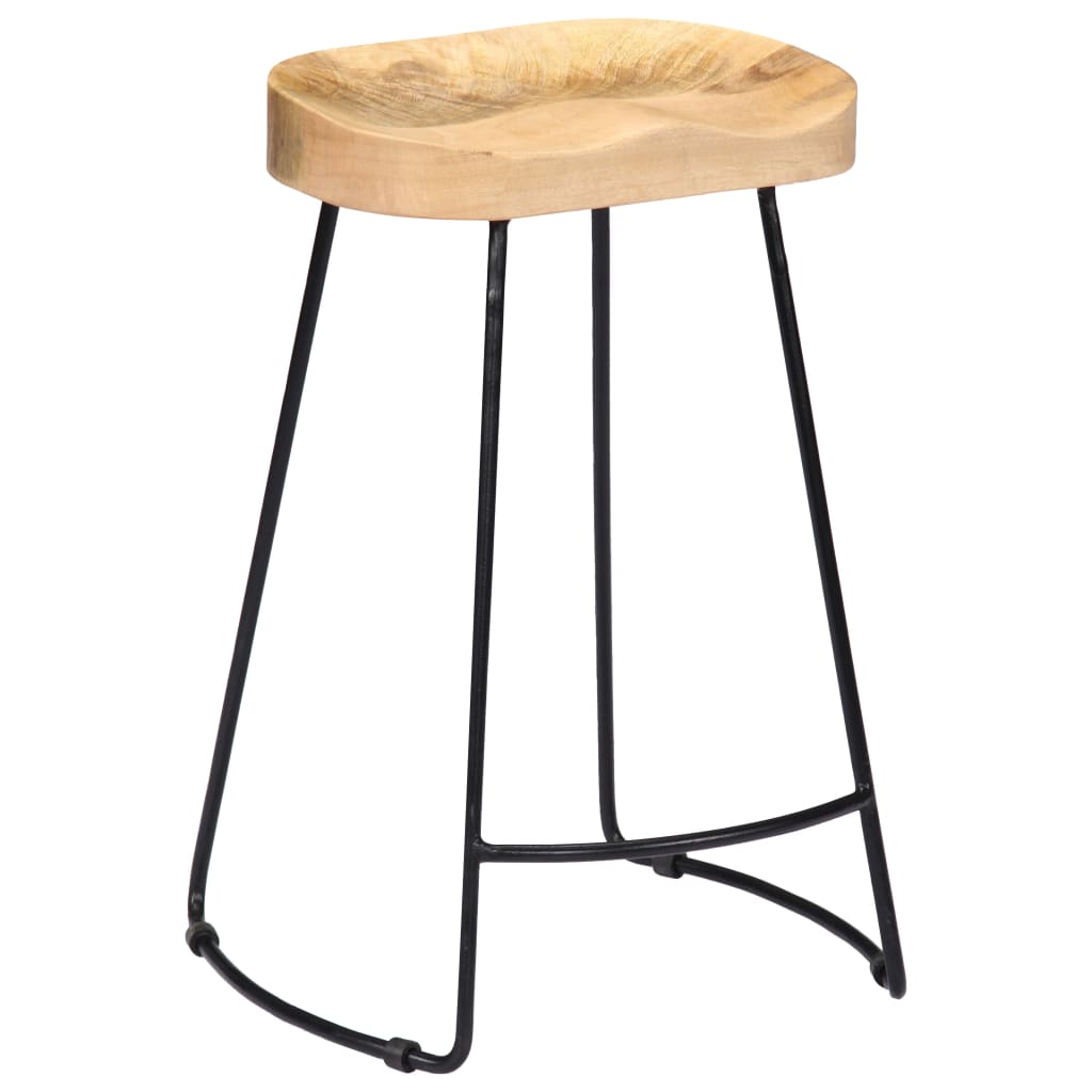 Gavin Bar Stools 2 Pcs Solid Mango Wood