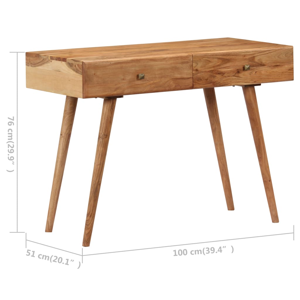 Desk 100X51X76 Cm Solid Acacia Wood