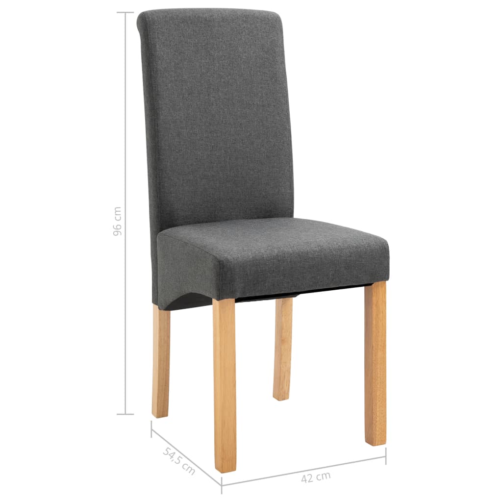 Dining Chairs 4 Pcs Grey Fabric