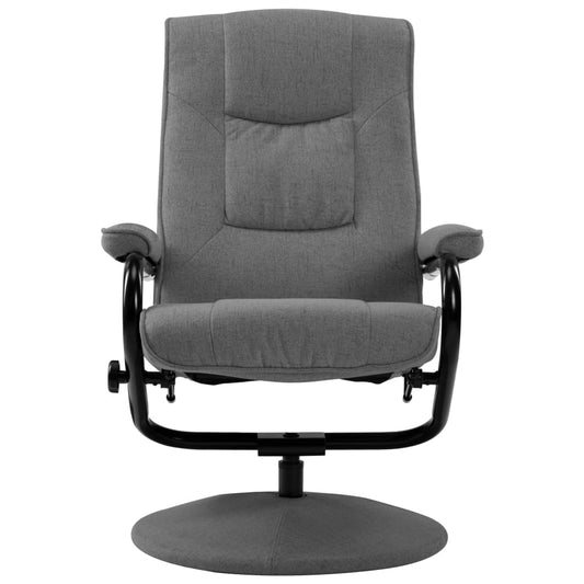 Recliner Chair With Footrest Light Grey Fabric