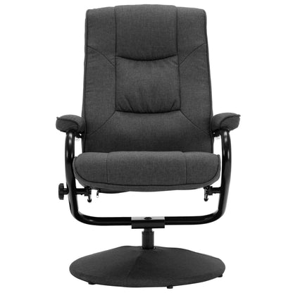 Recliner Chair With Footrest Dark Grey Fabric