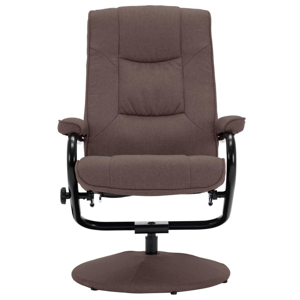 Recliner Chair With Footrest Brown Fabric