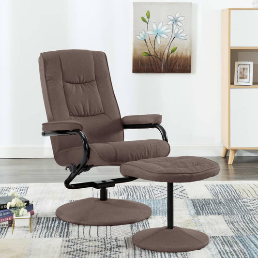 Recliner Chair With Footrest Brown Fabric