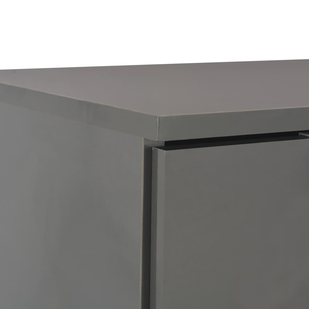 Sideboard High Gloss Grey 71X35X80 Cm Engineered Wood