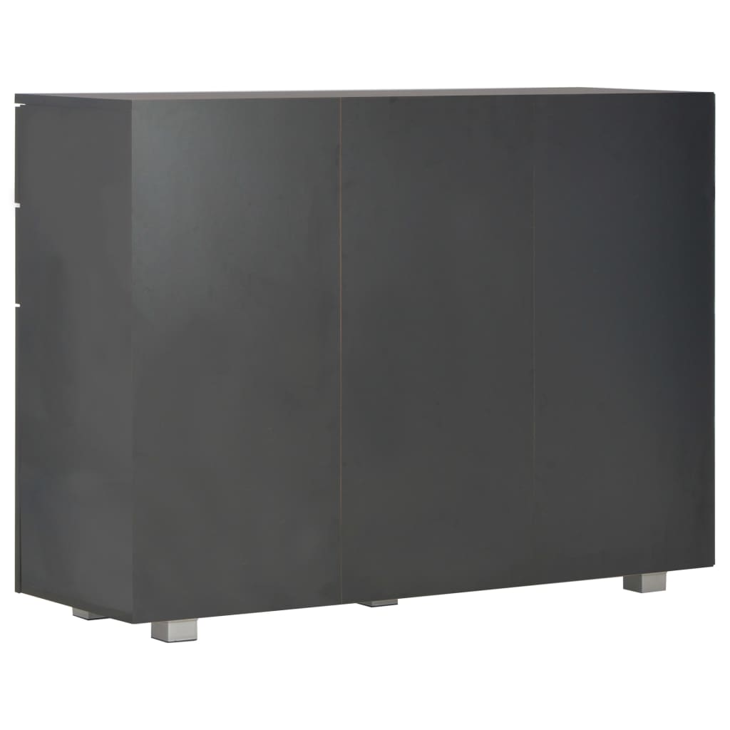 Sideboard High Gloss Black 107X35X80.5 Cm