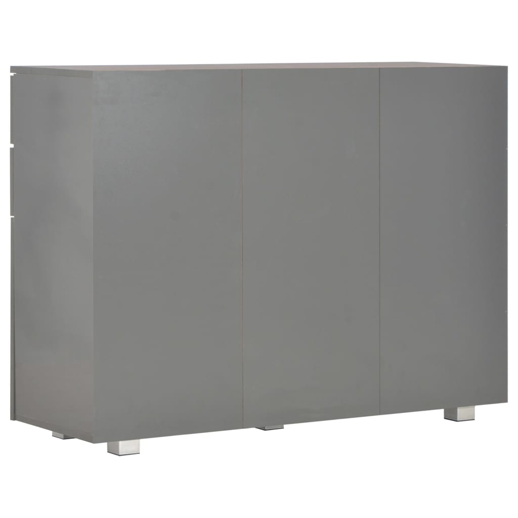 Sideboard High Gloss Grey 107X35X80.5 Cm