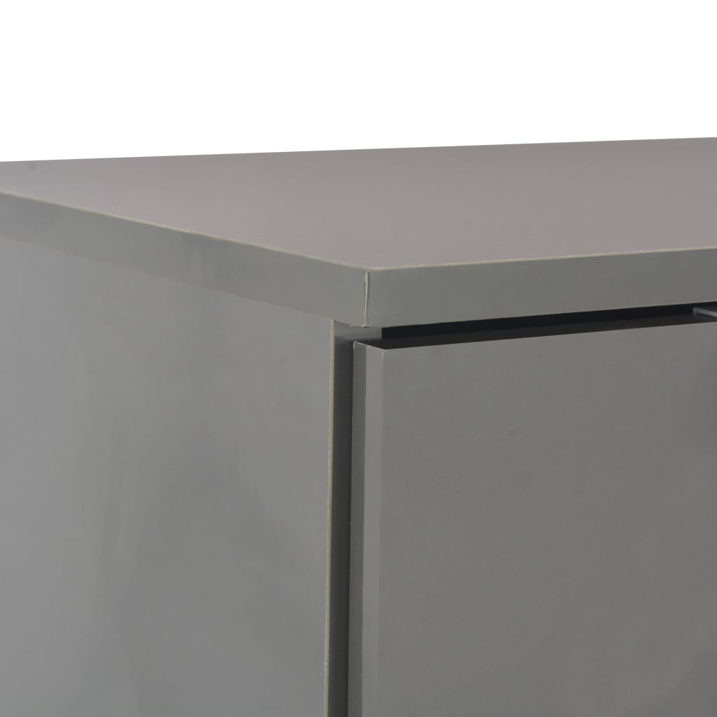 Sideboard High Gloss Grey 107X35X80.5 Cm