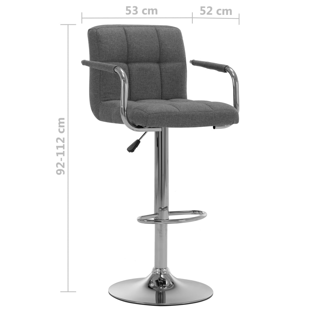 Bar Stool Light Grey Fabric