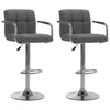 Bar Stools 2 Pcs Light Grey Fabric