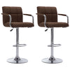 Bar Stools 2 Pcs Brown Fabric