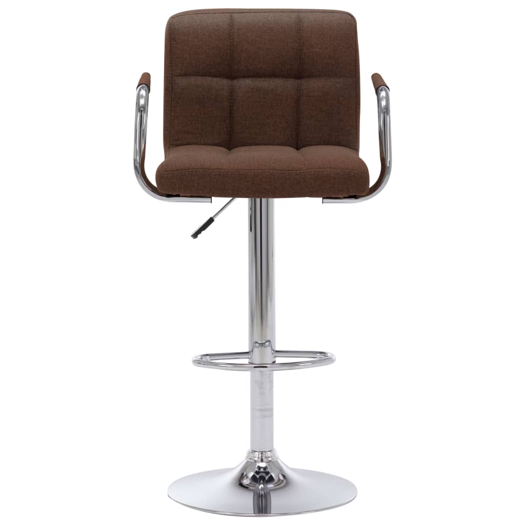 Bar Stools 2 Pcs Brown Fabric