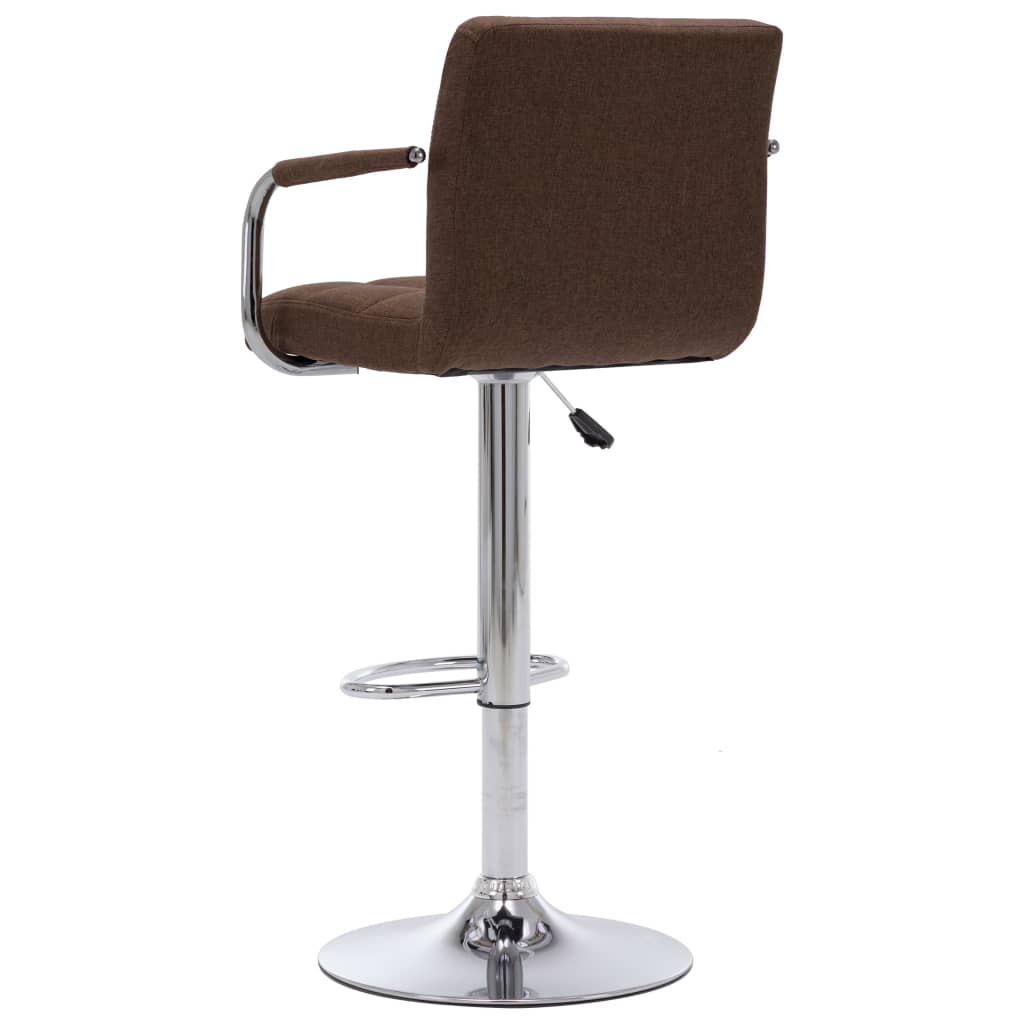 Bar Stools 2 Pcs Brown Fabric