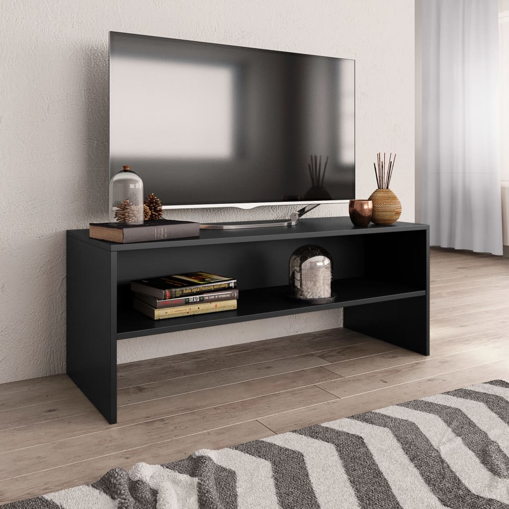 Tv Cabinet Black 100X40X40 Cm Engineered Wood