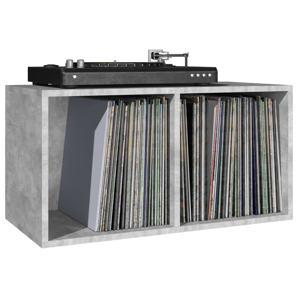 Vinyl Storage Box Concrete Grey 71X34X36 Cm Engineered Wood