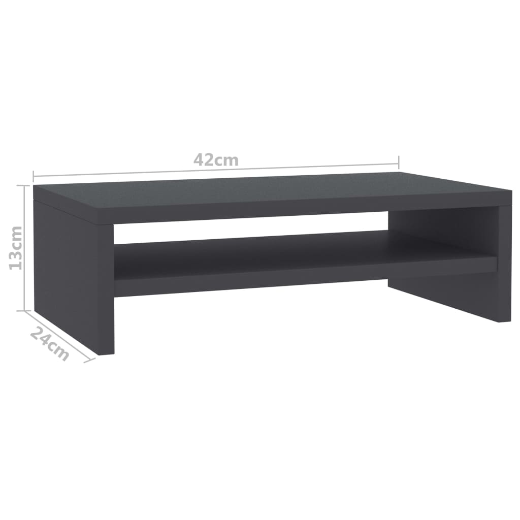 Monitor Stand Grey 42X24X13 Cm Engineered Wood