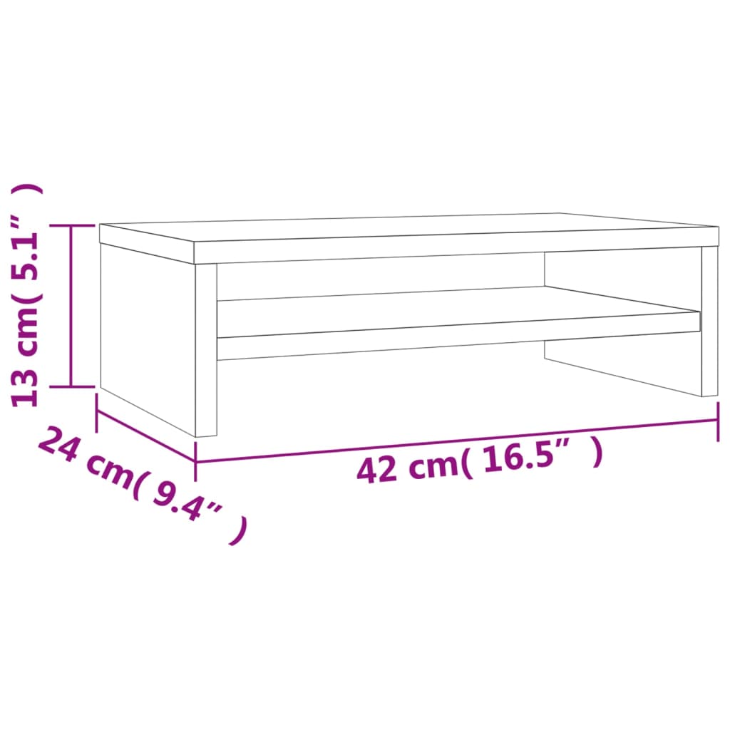 Monitor Stand Sonoma Oak 42X24X13 Cm Engineered Wood